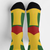 ラスタカラーズレゲエイおもしろいレッドゴールデングリーン ソックス (上部)