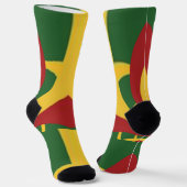 ラスタカラーズレゲエイおもしろいレッドゴールデングリーン ソックス (傾斜あり)