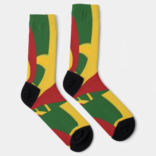 ラスタカラーズレゲエイおもしろいレッドゴールデングリーン ソックス (右)