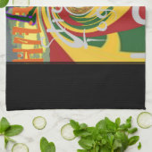 ラスタカラーズレッドゴールデングリーンヒラリーアートプリント キッチンタオル (折り畳み)