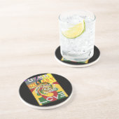 ラスタカラーズレッドゴールデングリーンヒラリーアートプリント コースター (側面)