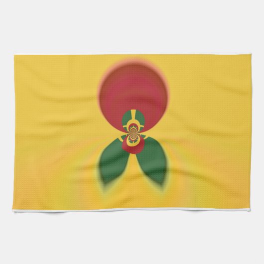 ラスタカラー抽象芸術アートプリント キッチンタオル (横)