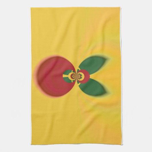 ラスタカラー抽象芸術アートプリント キッチンタオル (縦)