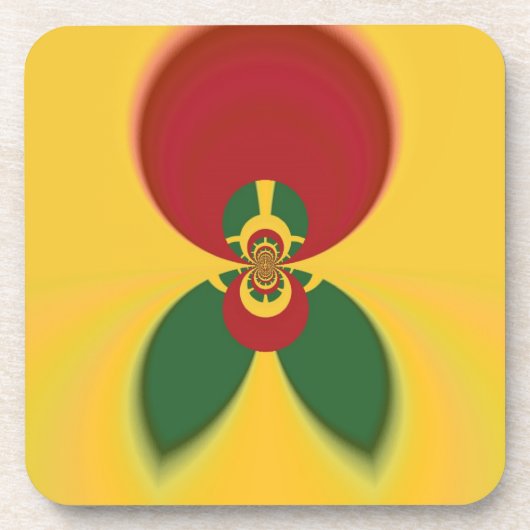 ラスタカラー抽象芸術アートプリント コースター (正面)