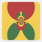 ラスタカラー抽象芸術アートプリント スクエアシール (正面)