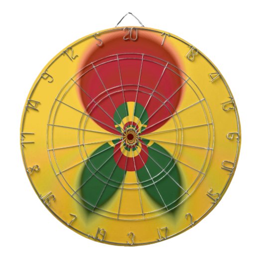 ラスタカラー抽象芸術アートプリント ダーツボード (正面)