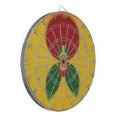 ラスタカラー抽象芸術アートプリント ダーツボード (正面左)