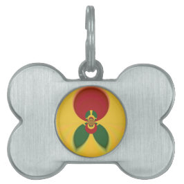 ラスタカラー抽象芸術アートプリント ペットネームタグ