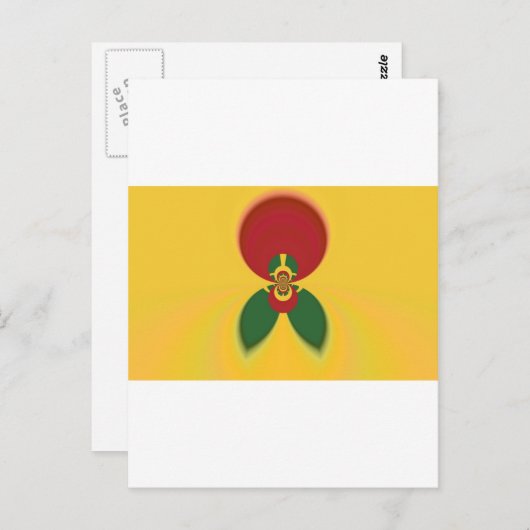 ラスタカラー抽象芸術アートプリント ポストカード (正面/裏面)