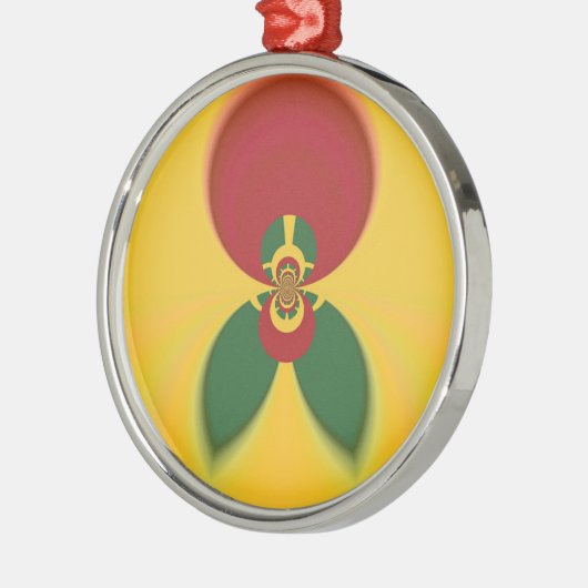 ラスタカラー抽象芸術アートプリント メタルオーナメント (左)