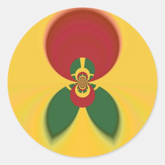 ラスタカラー抽象芸術アートプリント ラウンドシール (正面)