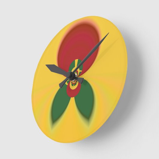 ラスタカラー抽象芸術アートプリント ラウンド壁時計 (傾斜)