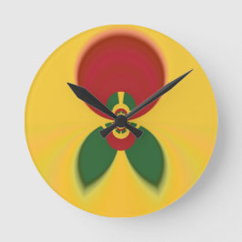 ラスタカラー抽象芸術アートプリント ラウンド壁時計