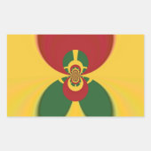 ラスタカラー抽象芸術アートプリント 長方形シール (正面)