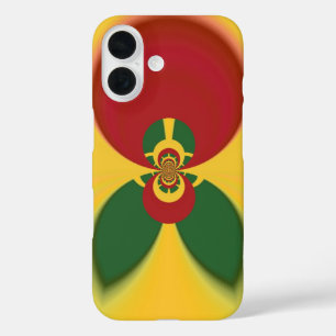 ラスタカラー抽象芸術アートプリント iPhone 16ケース