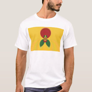 ラスタカラー抽象芸術アートプリント Tシャツ