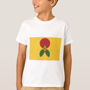 ラスタカラー抽象芸術アートプリント Tシャツ