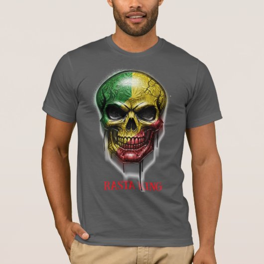 ラスタキングドクロ Tシャツ (正面)