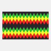ラスタダイヤ。赤金ゴールドと緑。ジャラスタファリ 長方形シール (正面)