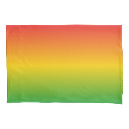 ラスタファリアンラスタレッド金ゴールドとグリーンフェード 枕カバー (正面左)