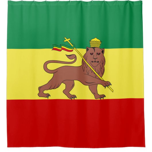 ラスタファリアン国旗（ラスタファリアン主義）(ラスタ) シャワーカーテン (正面)