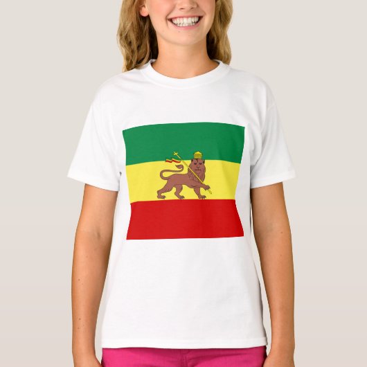 ラスタファリアン国旗(ラスタファリアン主義)(ラスタ) Tシャツ (正面)