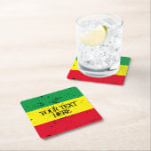 ラスタファリアン州旗のレゲエパーソナライズされた音楽 スクエアペーパーコースター (インサイチュ)