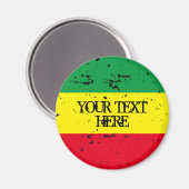 ラスタファリア国旗の緑の黄色の赤いストライプ冷蔵庫 マグネット (正面/裏面)