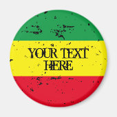 ラスタファリア国旗の緑の黄色の赤いストライプ冷蔵庫 マグネット (正面)