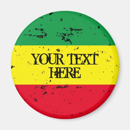 ラスタファリア国旗の緑の黄色の赤いストライプ冷蔵庫 マグネット (正面)