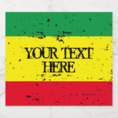 ラスタファリア国旗の緑の黄色の赤のレゲエストライプー ビールラベル (シングルラベル)