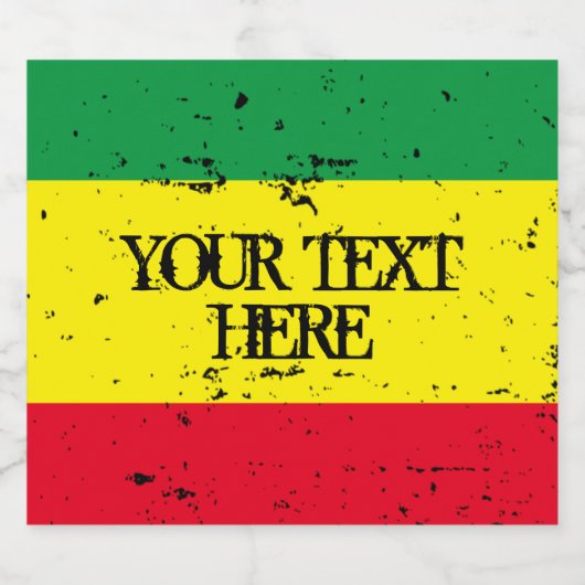 ラスタファリア国旗の緑の黄色の赤のレゲエストライプー ビールラベル (シングルラベル)