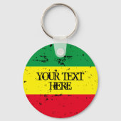 ラスタファリア国旗パーソナライズされたのカスタム文字キーチェーン キーホルダー (正面)