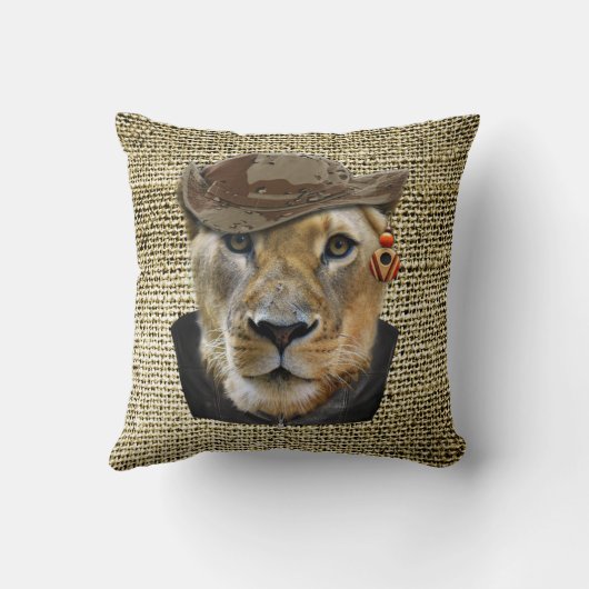 ラスタファリア野生動物ライオンユーモアデザイン クッション (裏面)