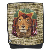 ラスタファリア野生動物ライオンユーモアデザイン バックパック (正面)