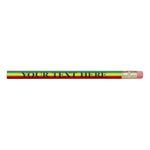 ラスタファリカスタム国旗の消しゴムの化石 鉛筆