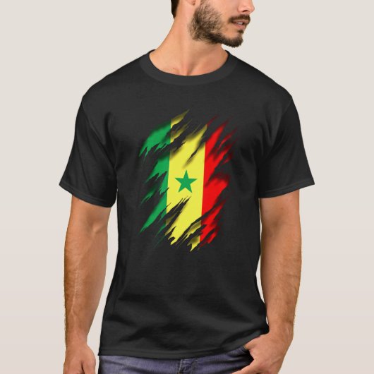 ラスタファリラスタセネガル国旗 Tシャツ (正面)