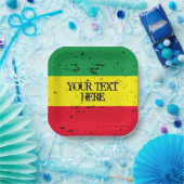 ラスタファリ国旗のレゲエテーマカスタム紙プレート ペーパープレート (パーティー)