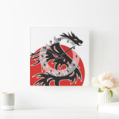 ラスタファリ旗の色+アイディア スクエア壁時計 (ホーム)