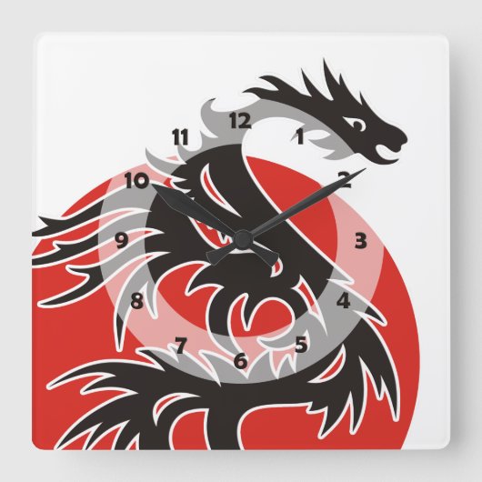 ラスタファリ旗の色+アイディア スクエア壁時計 (正面)