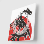 ラスタファリ旗の色+アイディア スクエア壁時計 (傾斜)