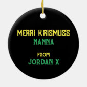 ラスタフラッグカラーズライオンメリークリスマス セラミックオーナメント (裏面)