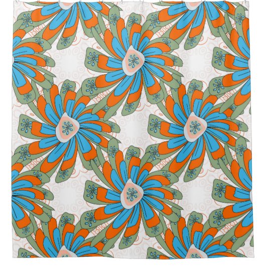 ラスタフローラ抽象芸術繊維プリント シャワーカーテン (正面)