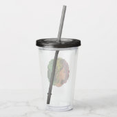 ラスタブラックの女の子アフロ赤い黄色の緑 アクリルタンブラー (裏面)