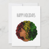 ラスタブラックの女の子アフロ赤い黄色の緑 シーズンカード (正面)