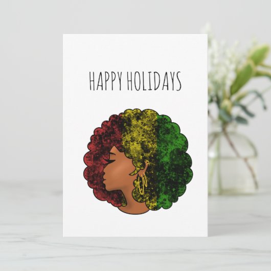 ラスタブラックの女の子アフロ赤い黄色の緑 シーズンカード (スタンド正面)
