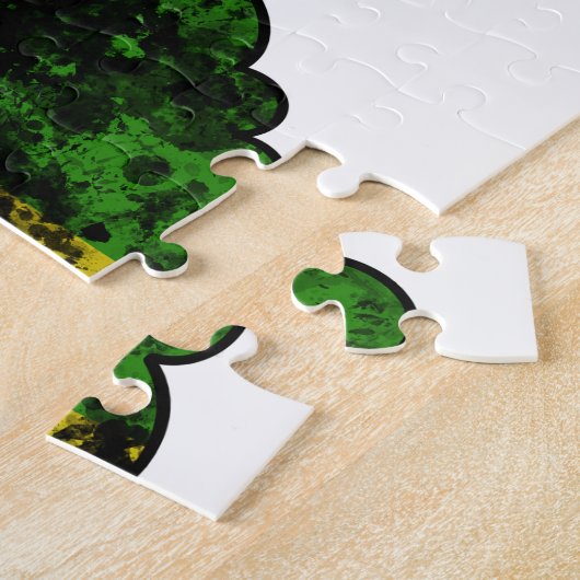 ラスタブラックの女の子アフロ赤い黄色の緑 ジグソーパズル (側面)