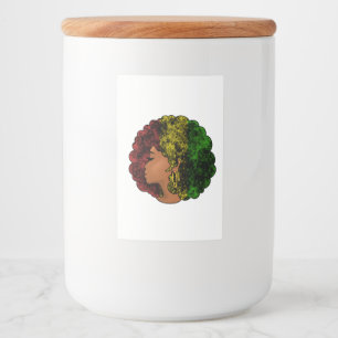 ラスタブラックの女の子アフロ赤い黄色の緑 フードラベル