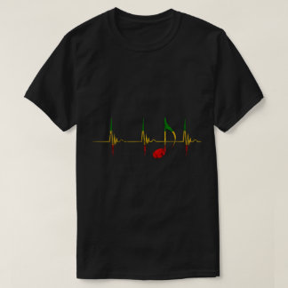 ラスタミュージックの心臓の鼓動ノートアート Tシャツ