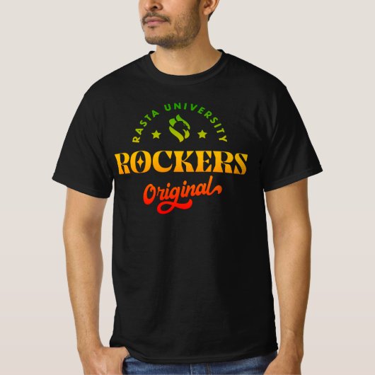 ラスタユニバーシティロッカーズオリジナルラスタレゲエ Tシャツ (正面)